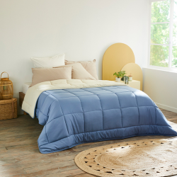 Couette lavable bicolore toute saison 400 g/m², 100% polyester